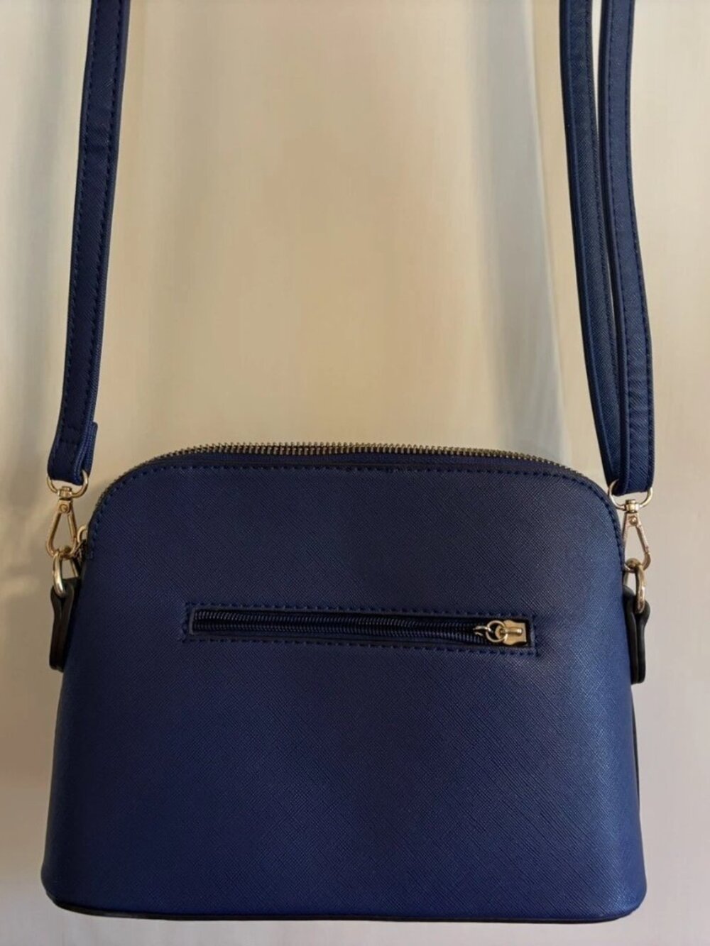 KATE SPADE Jeanne Crossbody Bag "Gator" Blue Leather Dome Satchel Purse